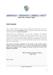 thumbnail of Ramgavar London Chapter Press release on Karabakh